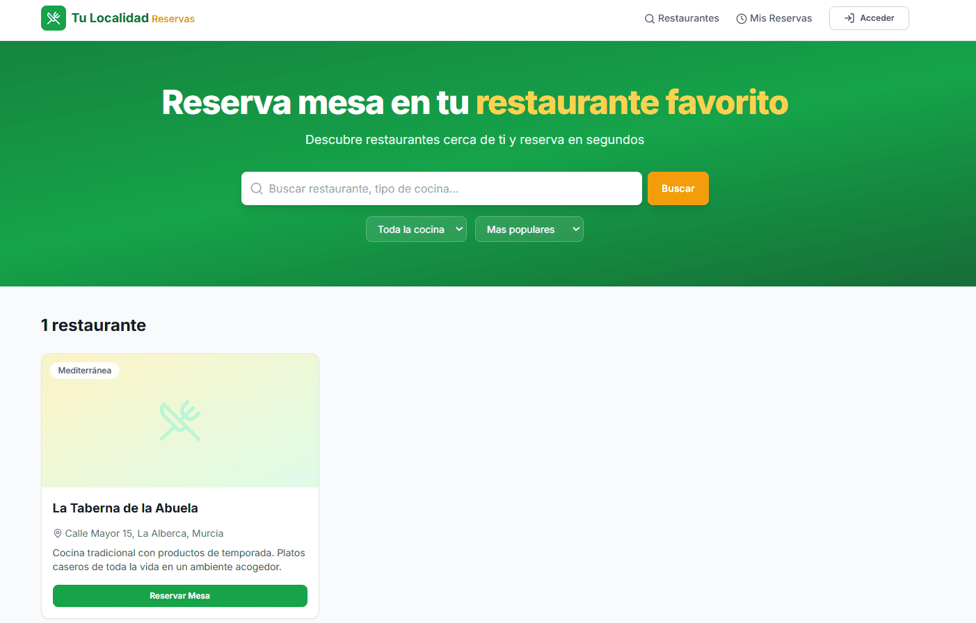 Panel horizontal con las aplicaciones y herramientas de Tu Localidad